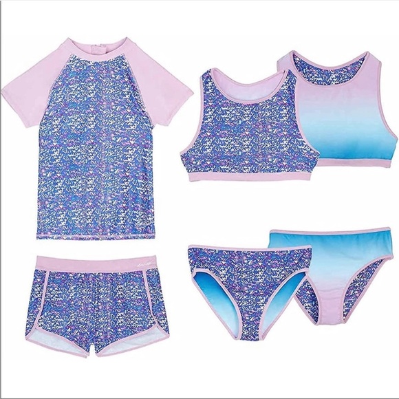 Eddie Bauer Girl’s 2 piece Reversible Swimwear Set - Picture 8 of 8